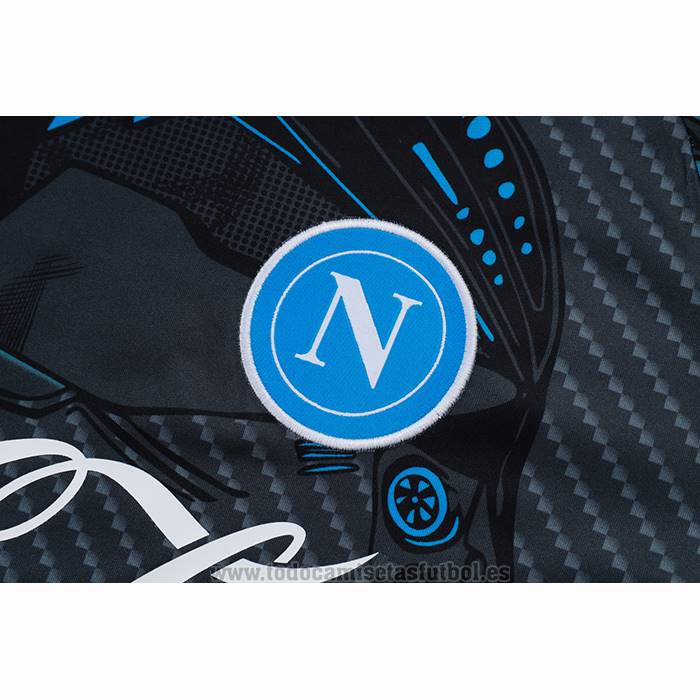 Chandal del Napoli Manga Corta 2025-2026 Negro - Pantalon Corto